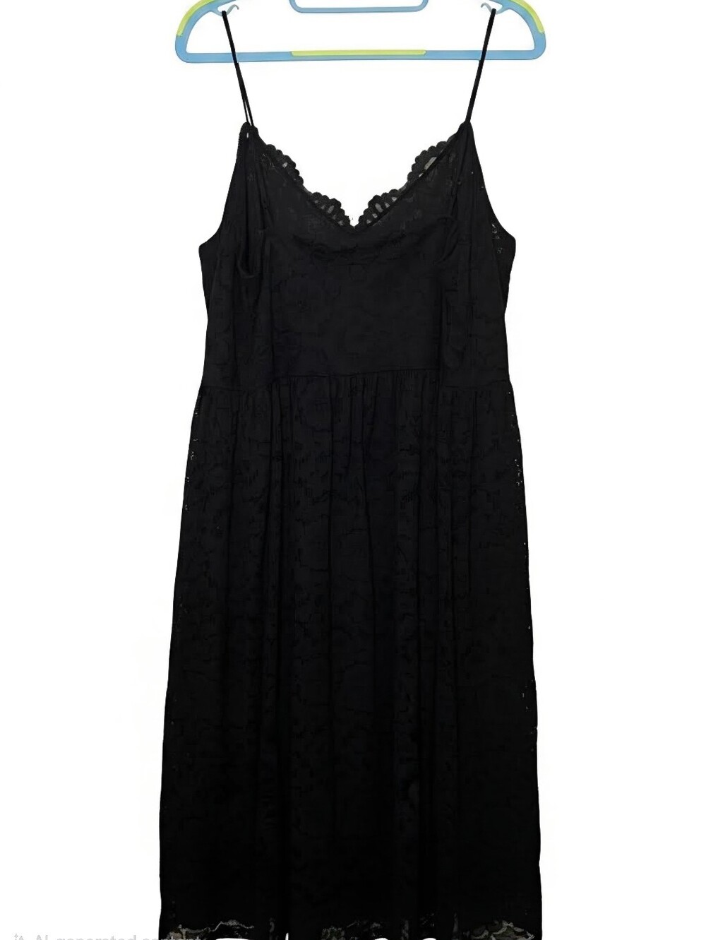 Express Black Lace Midi Dress Spaghetti Straps - Picture 6 of 10